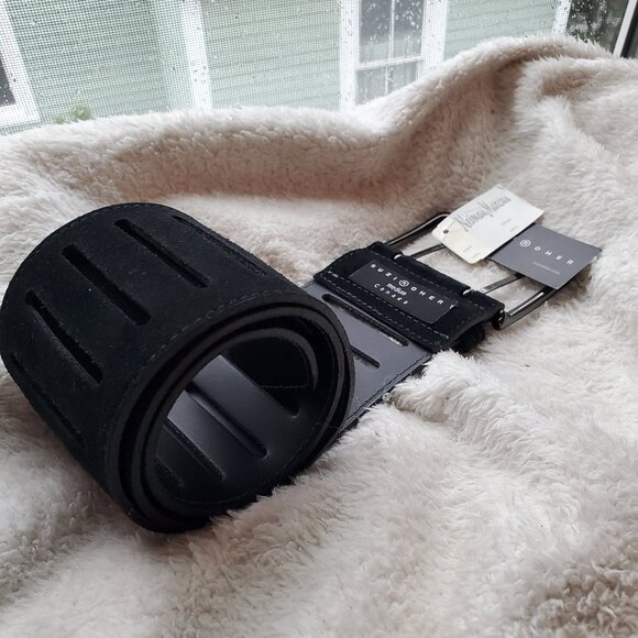 Suzi Roher wide black leather belt NWT display picture 1